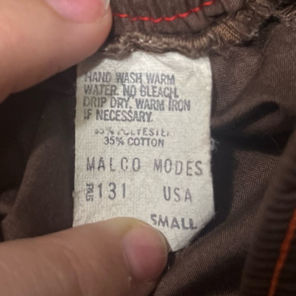 Brown skirt with rainbow striped stitching - Picture 3 of 3